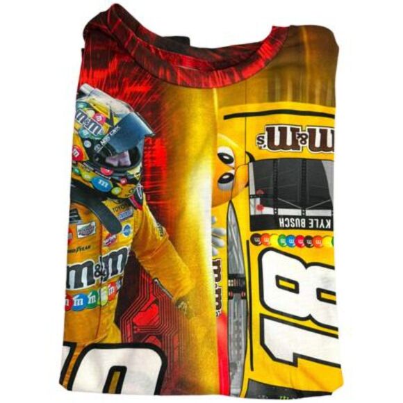 Kyle Busch M&M Joe Gibbs NASCAR All Over Print T-Shirt (S) - Picture 8 of 9